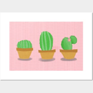 3 little cacti Posters and Art